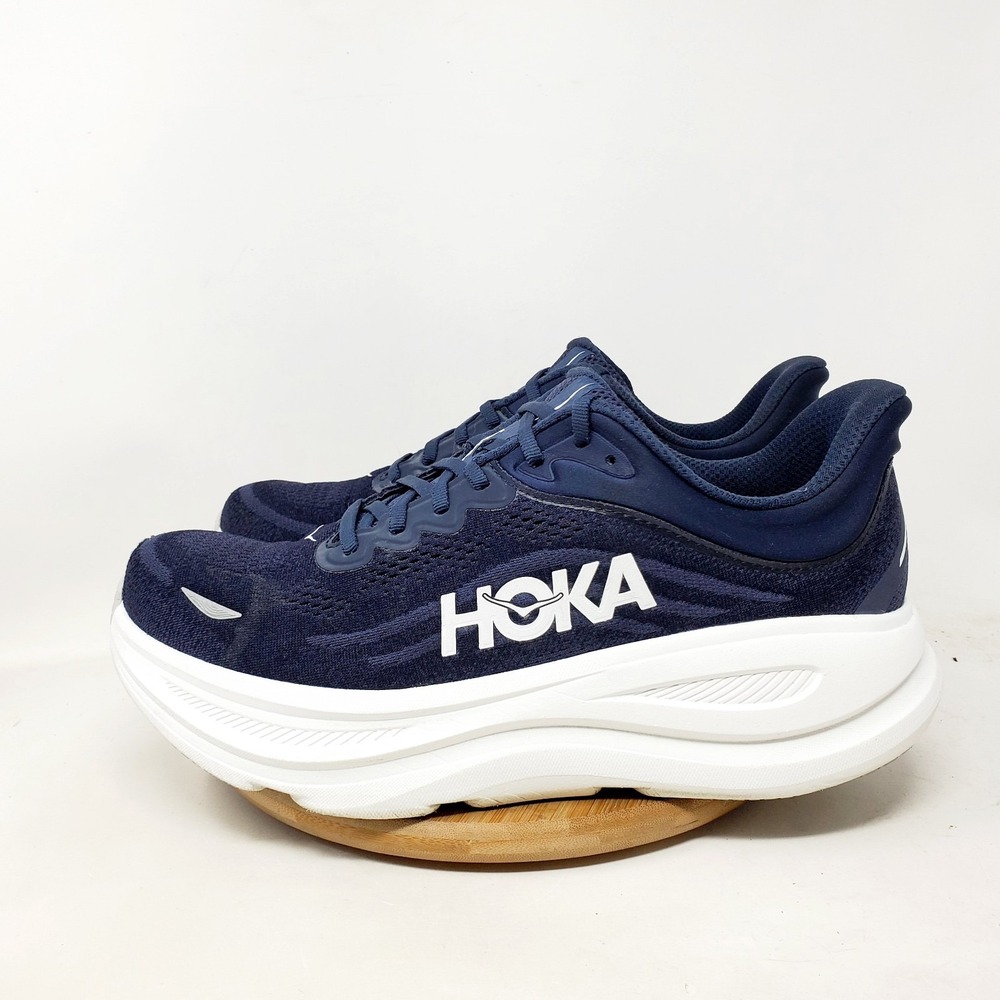 Hoka One One Bondi 9 Shoes Mens 11 2E WIDE Blue Comfort Walking Running Sneaker - Picture 9 of 16
